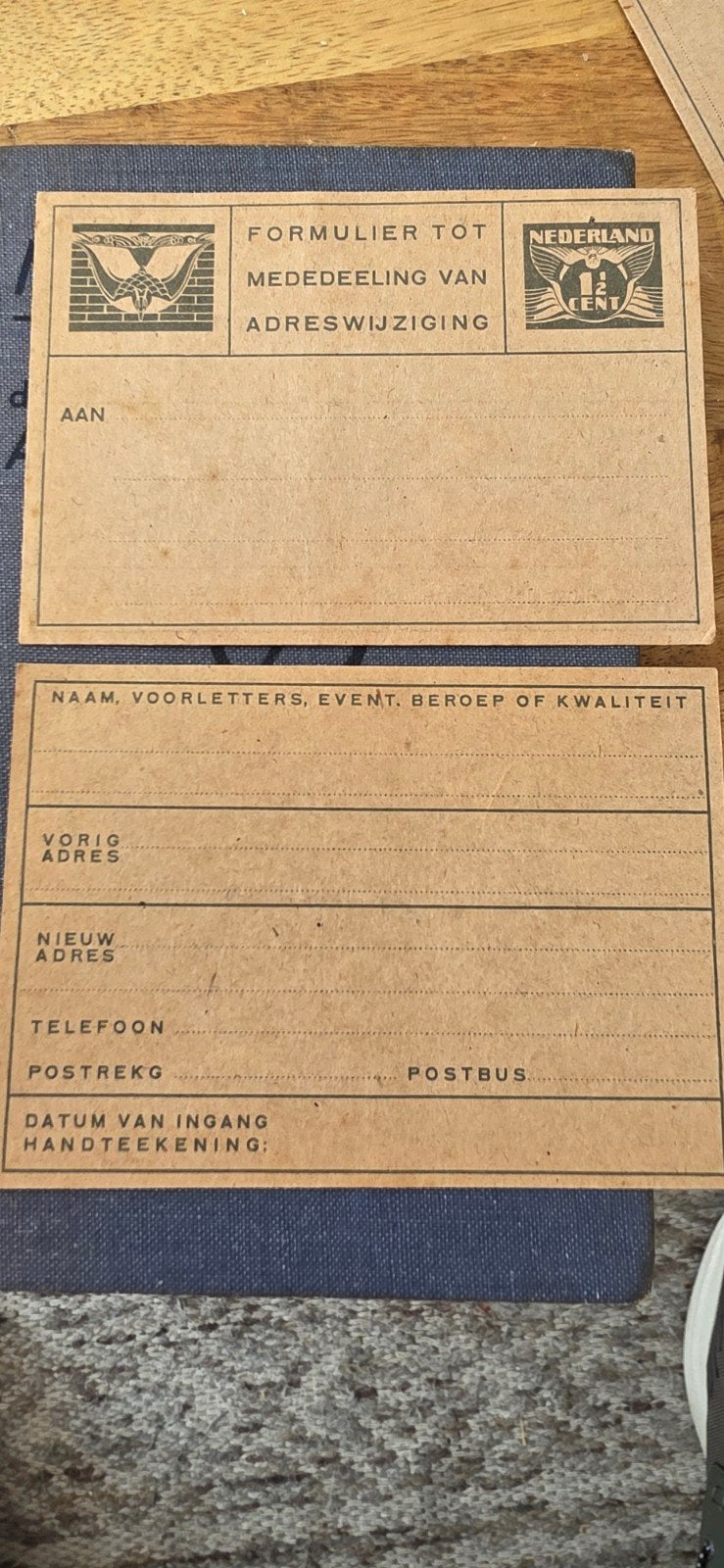 Oud Nederlands Adreswijzigingsformulier 1,5 Cent, Postzegels en Munten, Ophalen of Verzenden