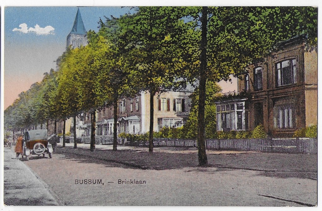 Bussum Brinklaan oude Ongelopen ansichtkaart ( 6441, Ophalen of Verzenden, 1980 tot heden, Ongelopen, Noord-Holland