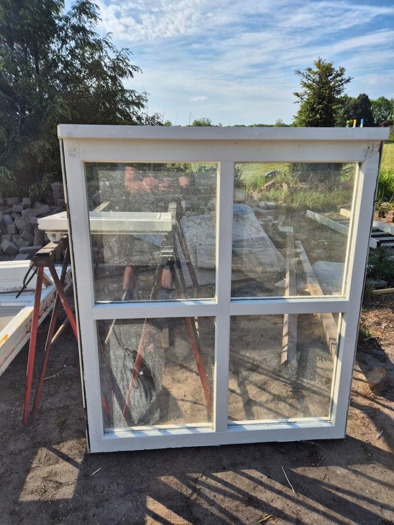 Diverse raampjes 3 stuks met dubbel glas, Ophalen, Gevelraam of Ruit, Gebruikt, Minder dan 80 cm