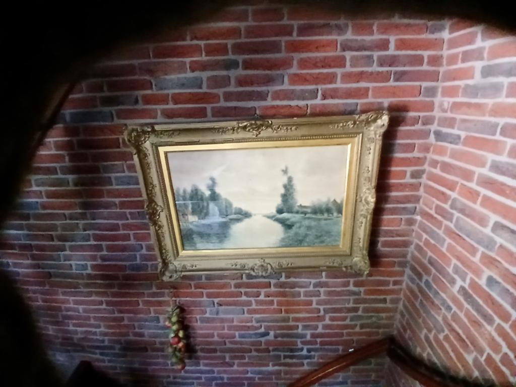 Schilderij: Rivierlandschap met huis en bomen, Antiek en Kunst, Kunst | Schilderijen | Klassiek, Ophalen of Verzenden