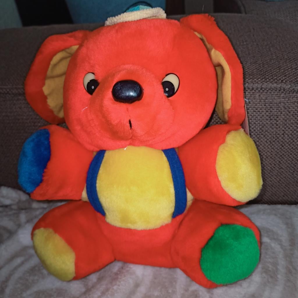Vintage bon ton, hond, bonte kleuren., Overige merken, Overige karakters, Zo goed als nieuw, Wasbaar