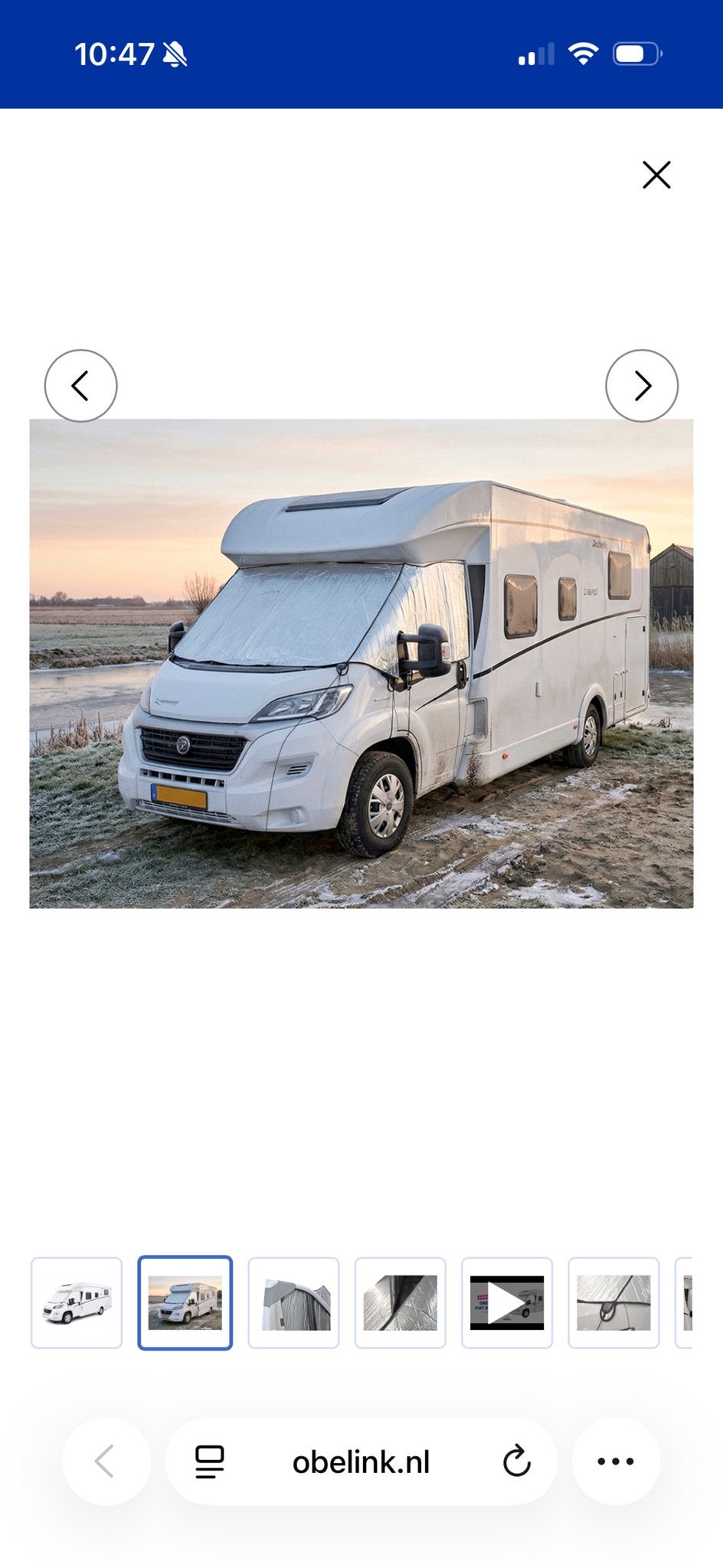 Obelink 4-seizoenen isolatiemat Fiat Ducato (vanaf 2006), Ophalen, Gebruikt