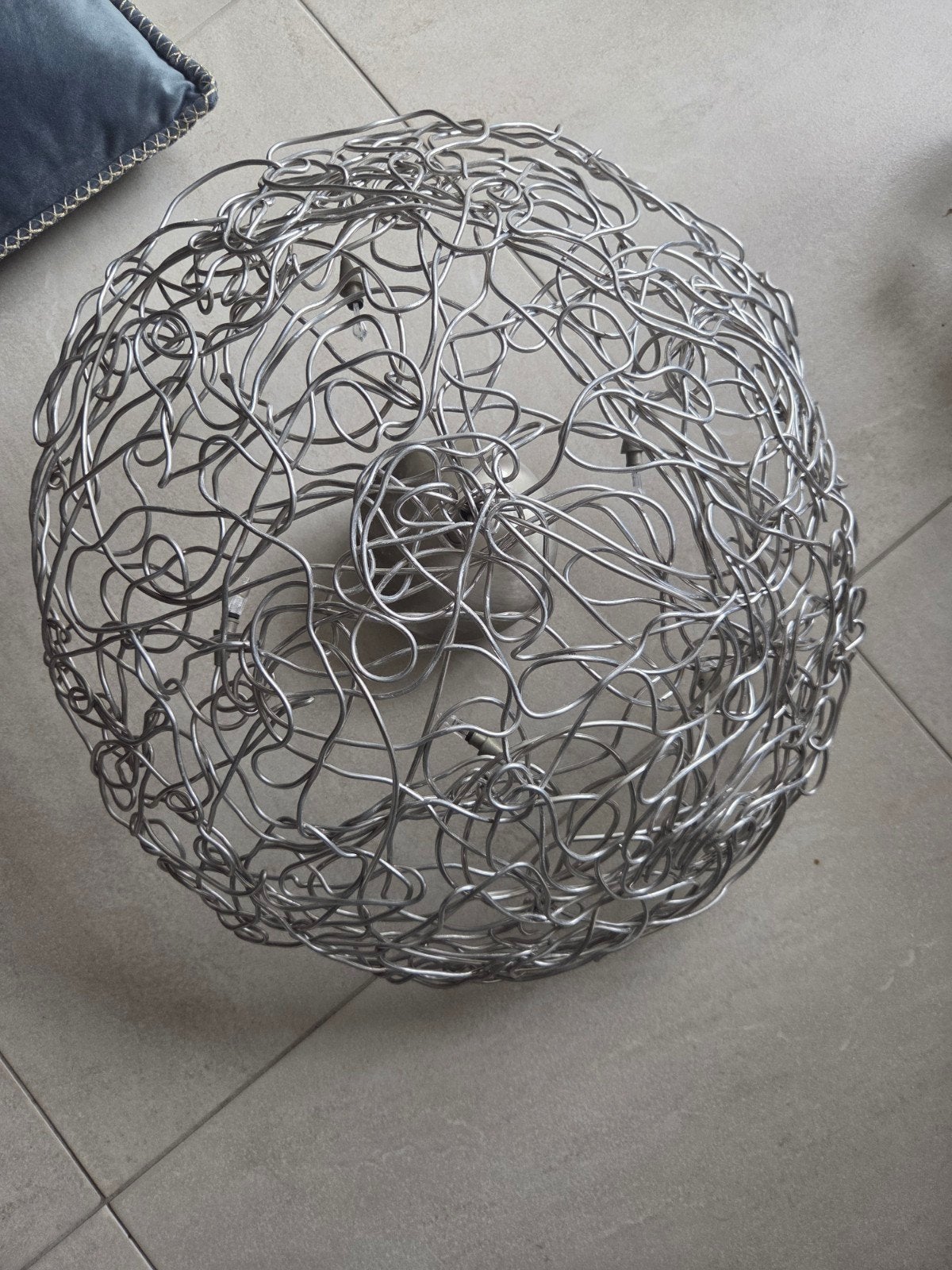 Harco Loor Design Plafondlamp Modern en Uniek Handegevlochte, Ophalen, Zo goed als nieuw, Met schakelaar, Zilver