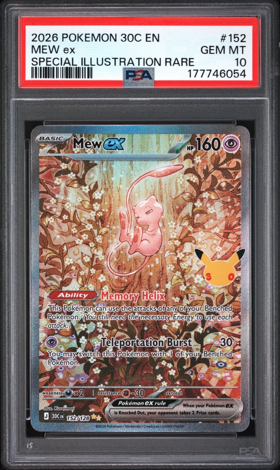 Mew ex 152/128 PSA 10 GEM MT - 30C