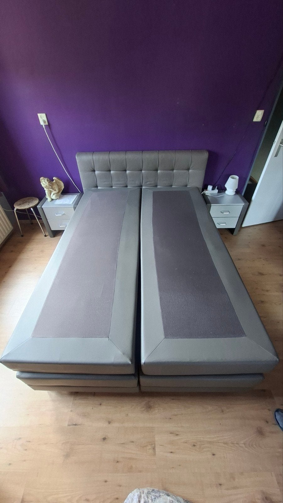 Nordland verstelbaar tweepersoonsbed met nachtkastjes, Ophalen, Overige materialen, Tweepersoons, 140 cm