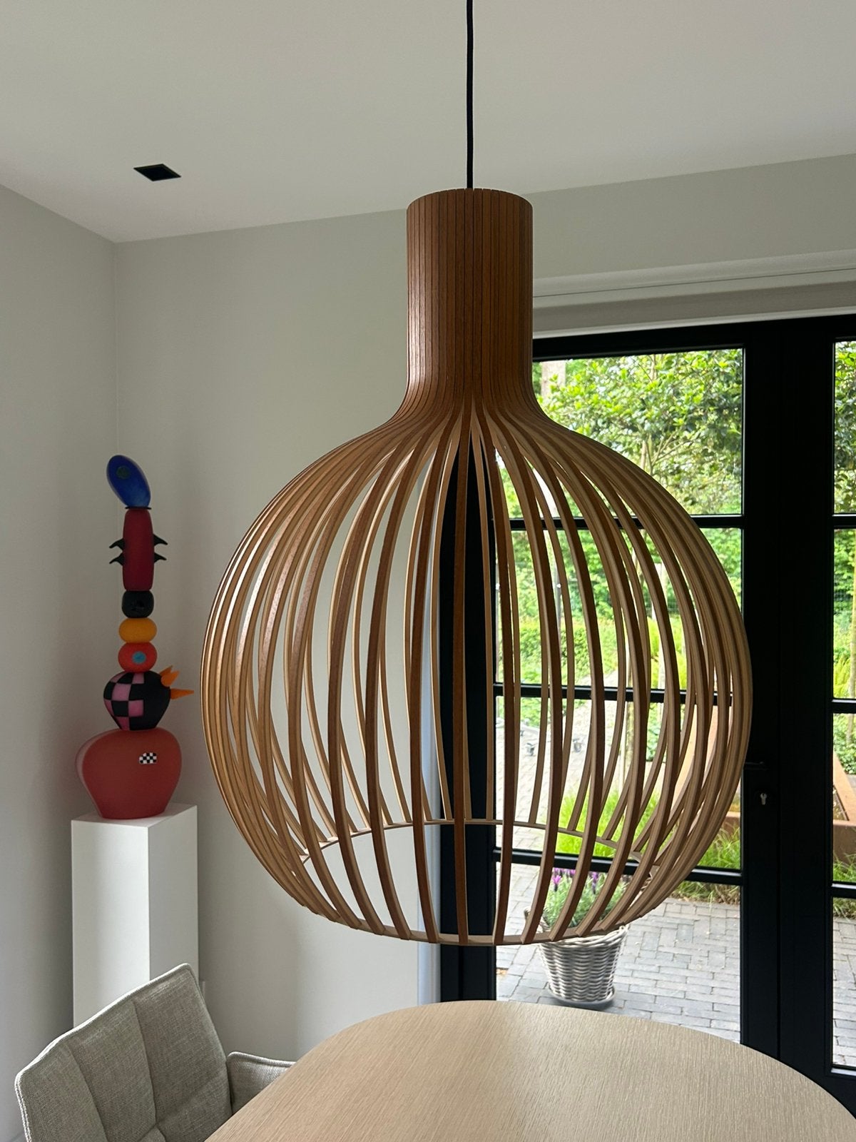 Secto Octo 4250 hanglamp - walnoot - 54 cm, Ophalen, Design, Zo goed als nieuw, 75 cm of meer