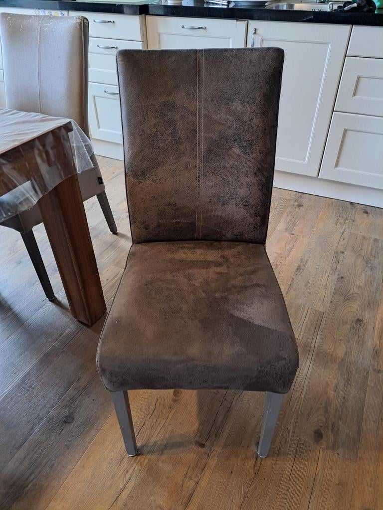 Set van 4 comfortabele eetkamerstoelen - Bruin, Huis en Inrichting, Stoelen, Ophalen, Modern, Comfortabel, Gebruikt, Bruin