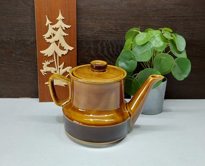 Vintage aardewerk theepot, Tulowice Polen, Ophalen of Verzenden