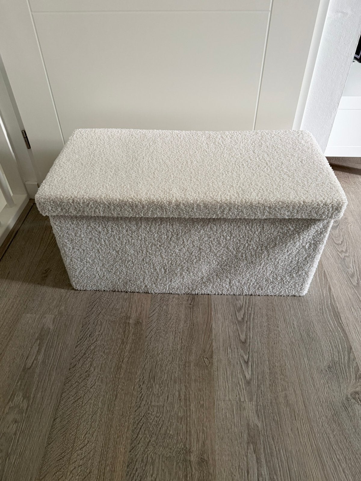 Opvouwbare opbergbox/poef creme, Zo goed als nieuw, Rechthoekig, 50 tot 75 cm, 75 tot 100 cm