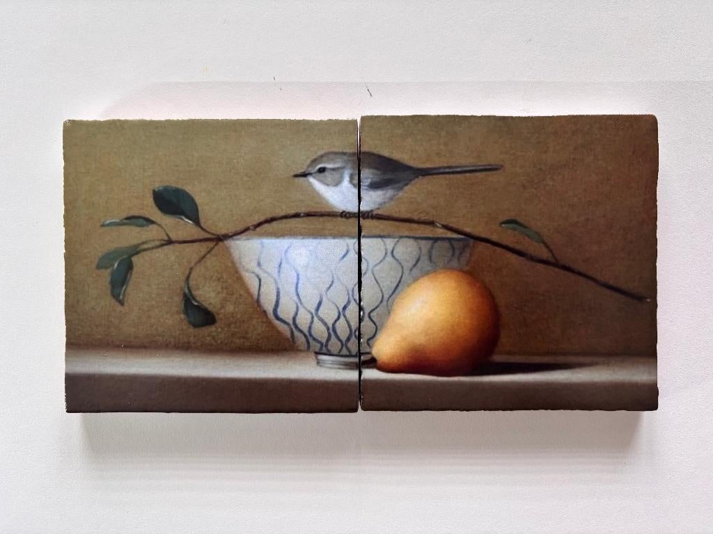 Tegel Tweeluik Vogel & Peer, Eigen ontwerp, Verzenden, Steen/keramiek, Minikunstbieb@gmail.com