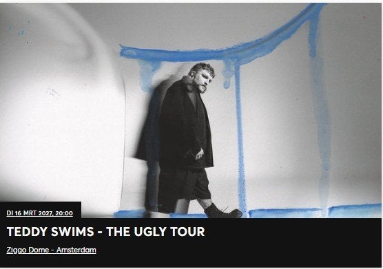 Teddy Swims | Ziggo | 16-17 maart | zit- en staanplekken, Tickets en Kaartjes, Drie personen of meer, Maart