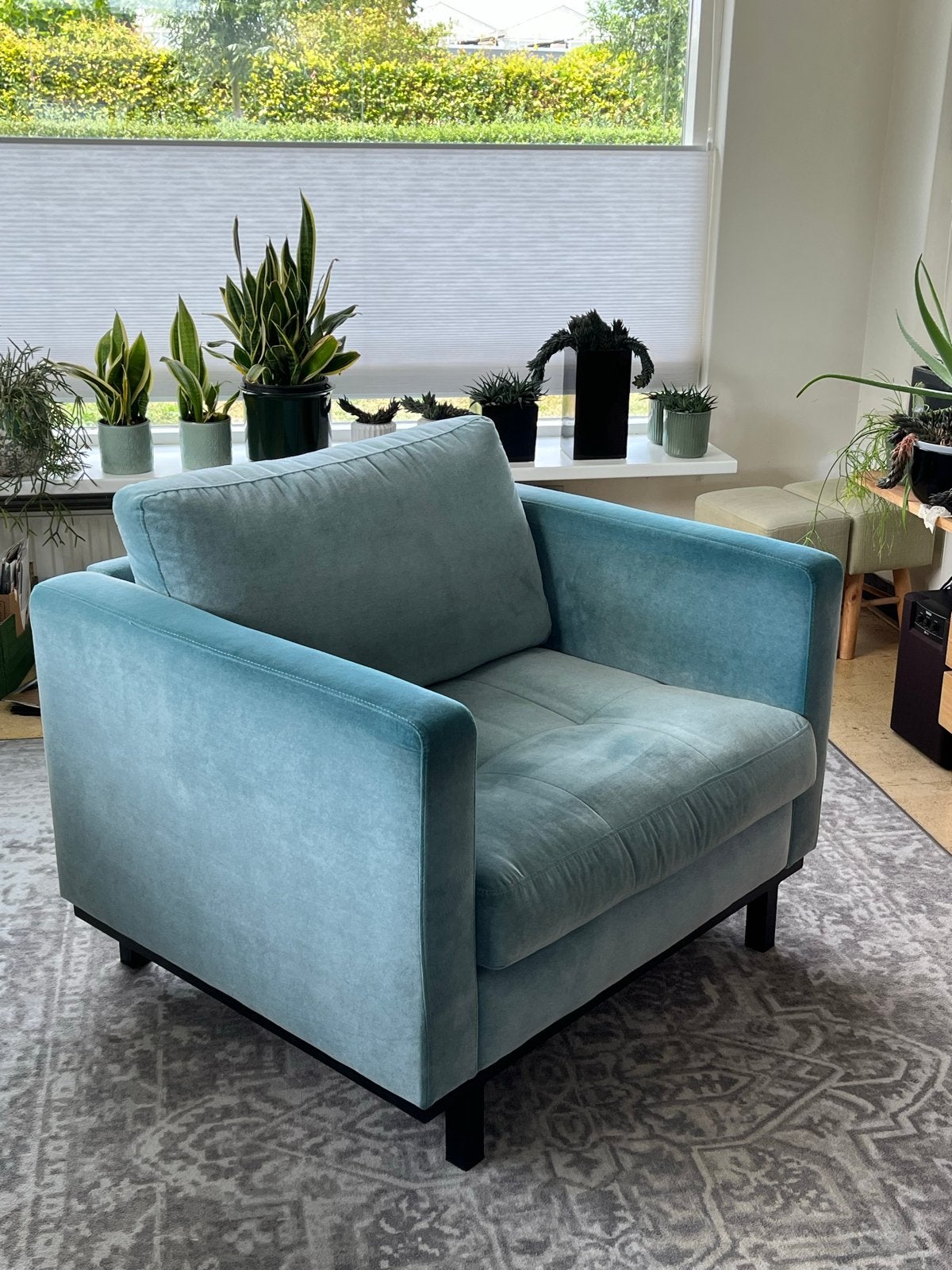 Loveseat stoel, constructief goed, Huis en Inrichting, Fauteuils, Ophalen, Gebruikt, Stof, 75 tot 100 cm