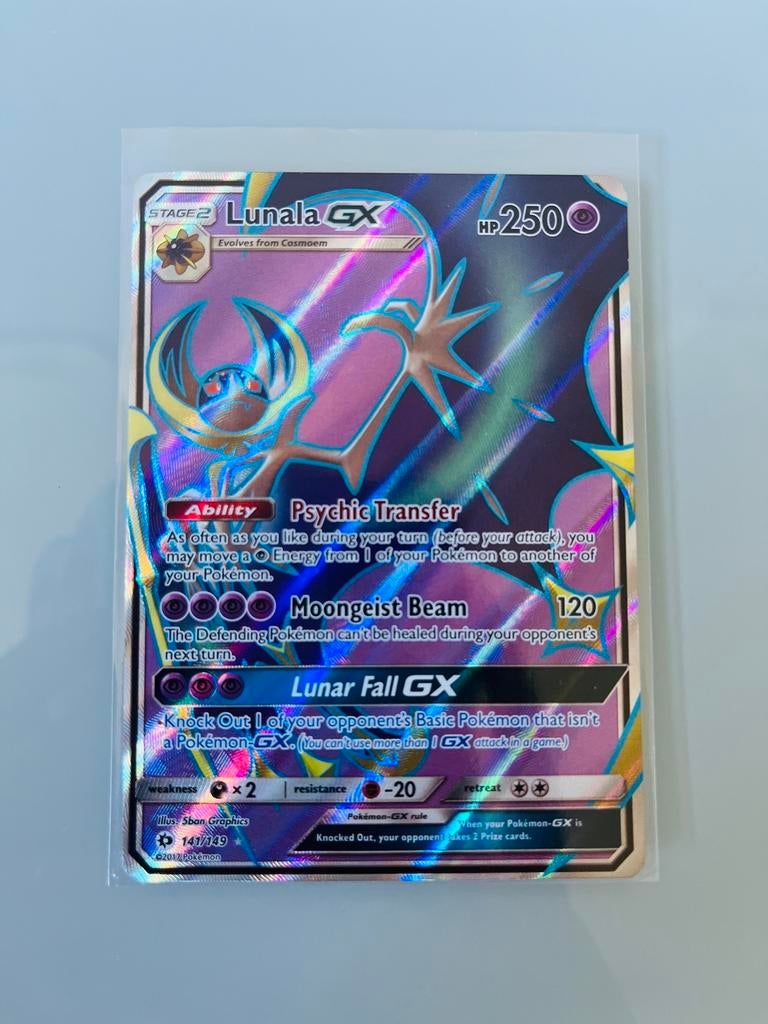 Pokémon: Lunala GX Kaart [Sun en Moon], Ophalen of Verzenden, Zo goed als nieuw