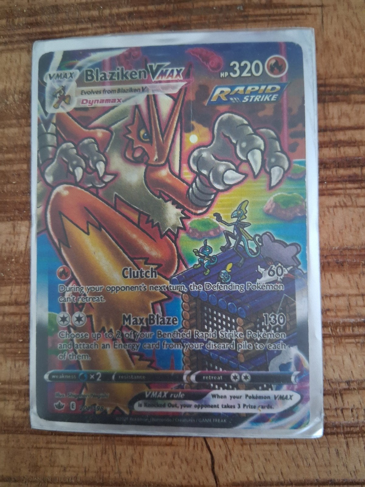 Pokemon kaart blaziken Vmax, Ophalen of Verzenden, Nieuw, Losse kaart, Foil