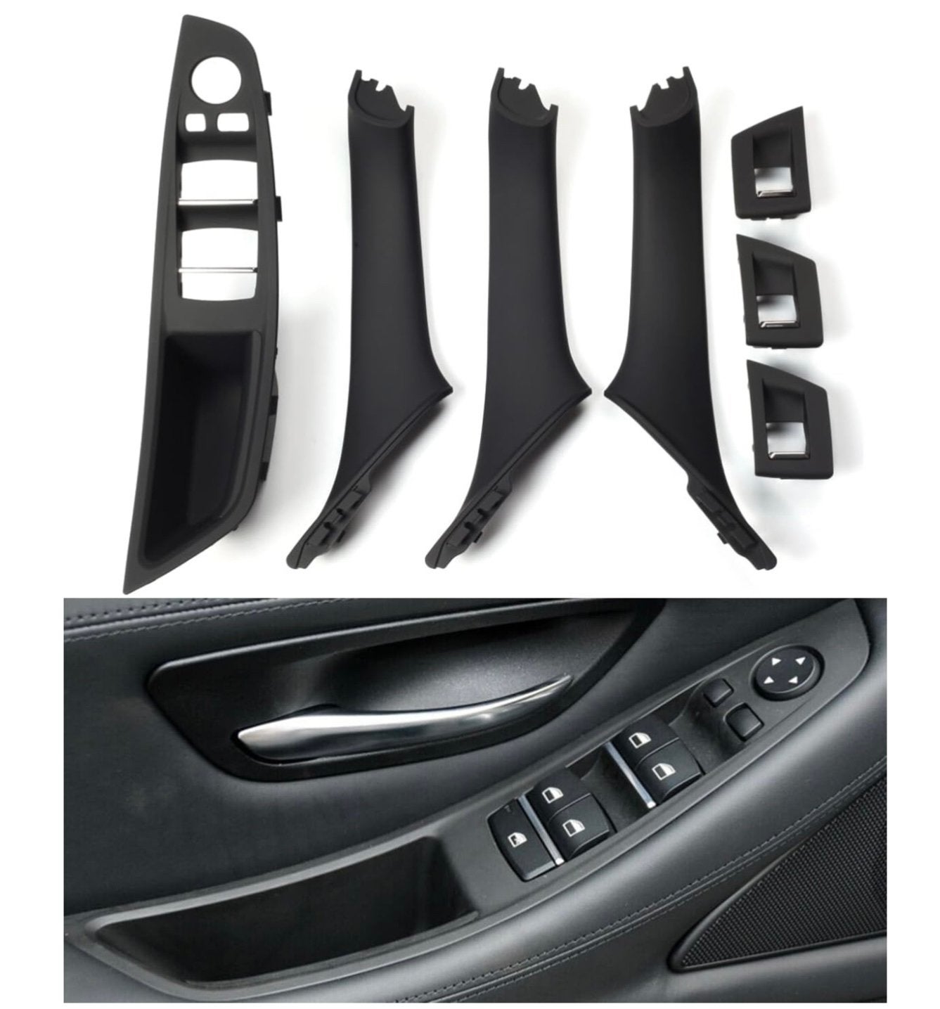BMW F10 F11  4 interieur deurgrepen compleet met schakelaars, Ophalen of Verzenden, Nieuw