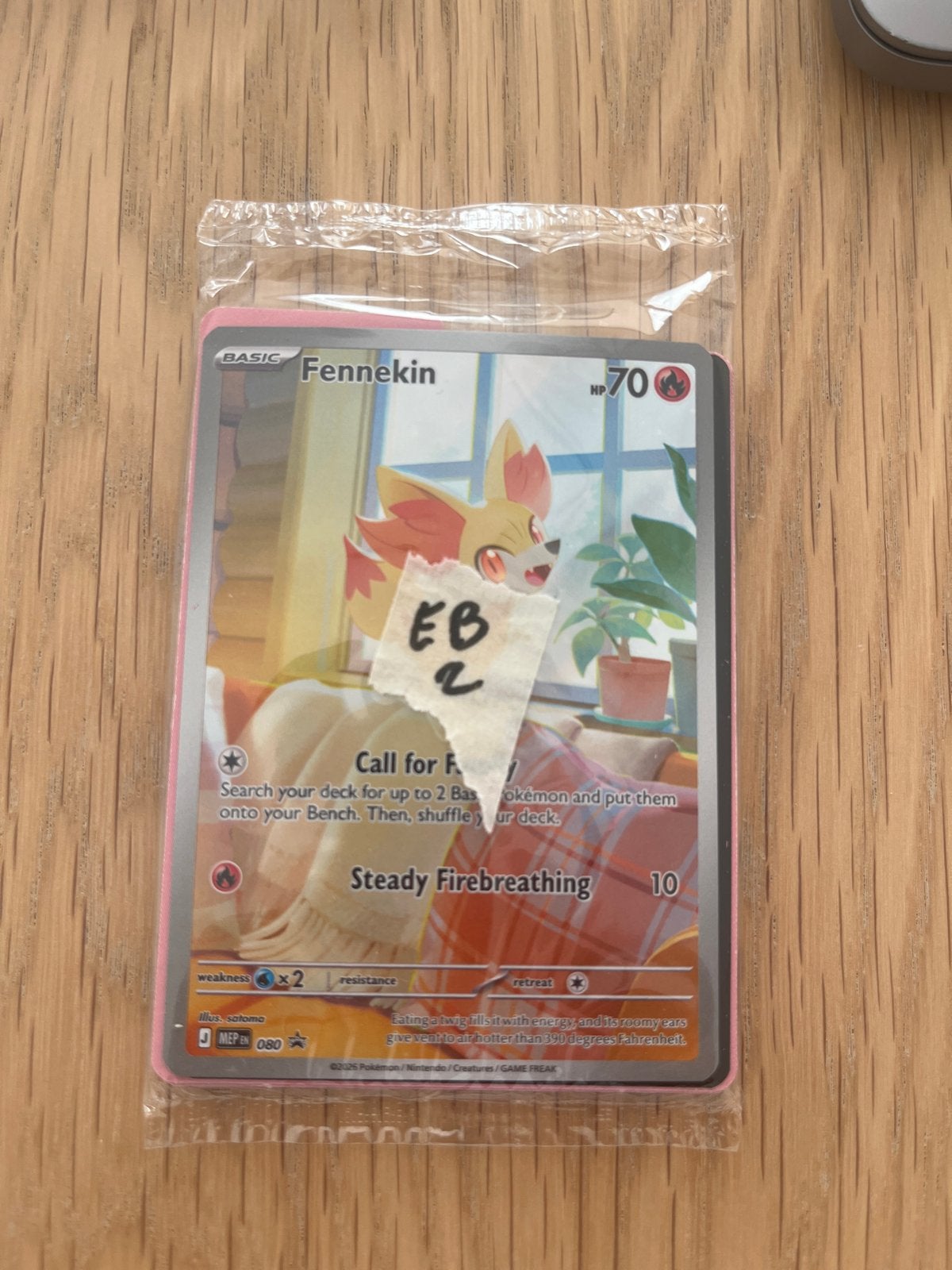 Pokémon Kaart Fennekin HP70 sealed promo, Ophalen of Verzenden, Zo goed als nieuw, Losse kaart