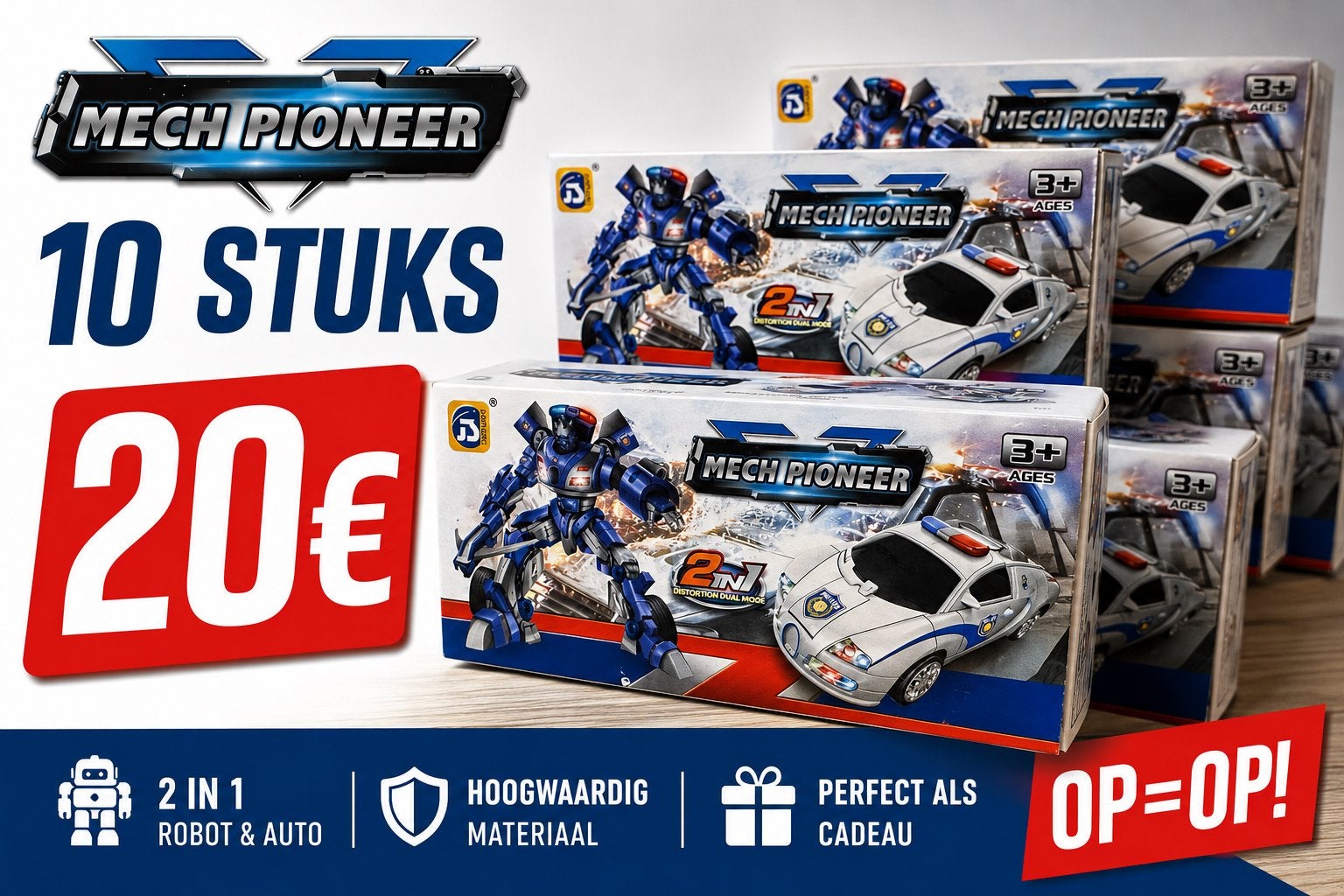 Partijhandel 10 stuks Mech Pioneer 2-in-1 Robot & Auto, Kinderen en Baby's, Speelgoed | Speelgoedvoertuigen, Ophalen of Verzenden