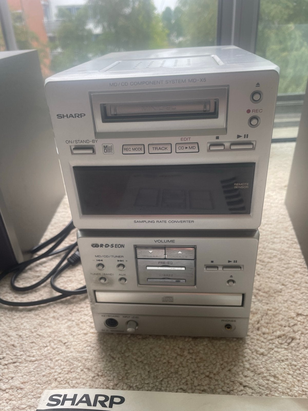 Sharp MD/CD Component Systeem MD-X5H met speakers, Gebruikt, Sharp, Cd-speler, Losse componenten