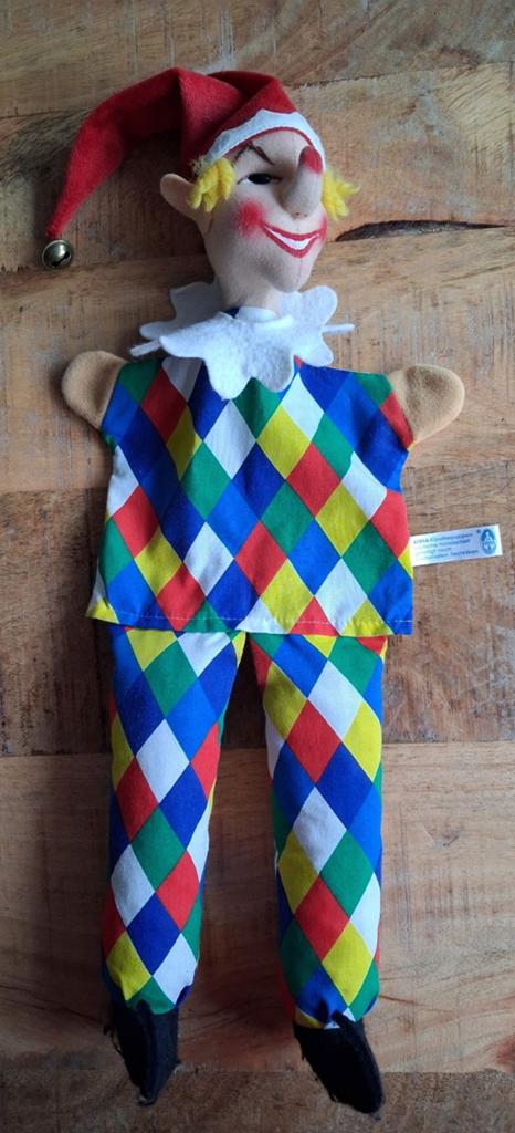 Kersa handpop poppenkastpop Clown  - handgemaakt, Ophalen of Verzenden, Overige typen