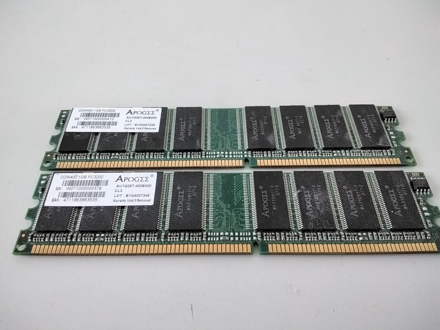 2x 1GB DDR1 geheugen PC3200 400Mhz, Ophalen of Verzenden