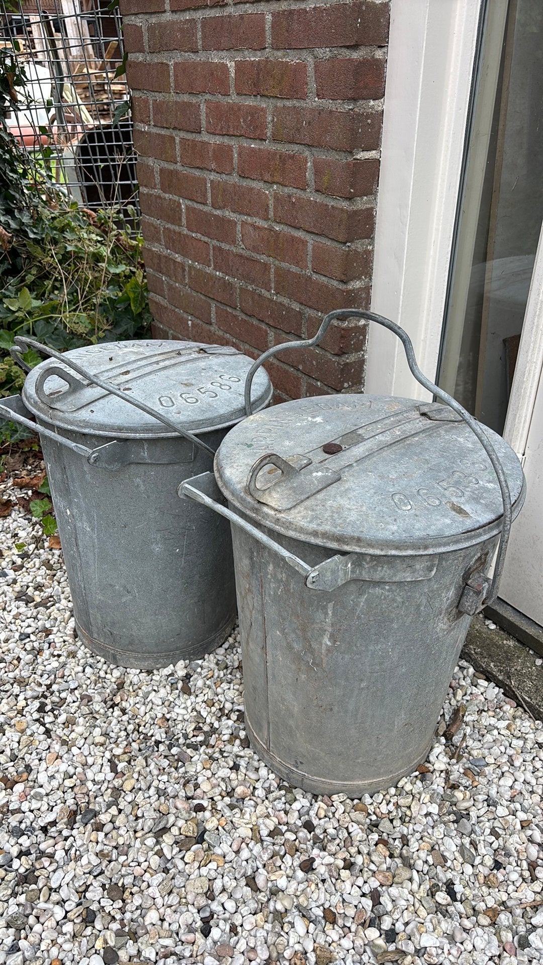 Appingadam afvalemmer zinken prullenbak, Ophalen of Verzenden, Gebruikt