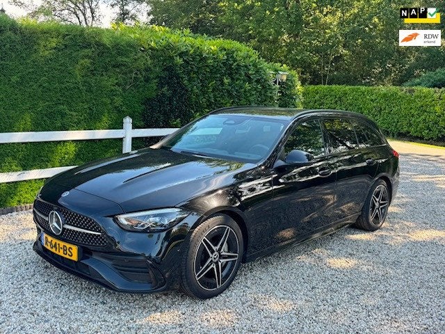 Mercedes-Benz C-klasse Estate 200 AMG Line, Auto's, Automaat, 4 cilinders, Zwart, Origineel Nederlands
