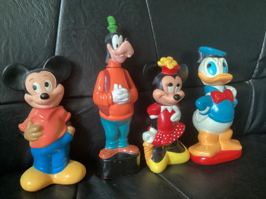 MICKEY, MINIE, GOOFY EN DONALD DUCK VINTAGE, Ophalen of Verzenden, Mickey Mouse, Zo goed als nieuw, Beeldje of Figuurtje