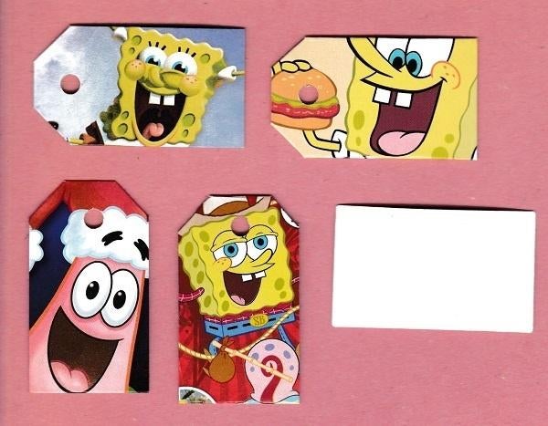 0157) spongebob labeltjes, Ophalen of Verzenden, Zo goed als nieuw, Foto of Kaart