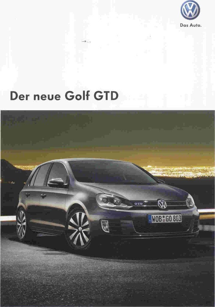 Volkswagen der neue Golf GTD (juni 2009), Ophalen of Verzenden, Nieuw, Volkswagen