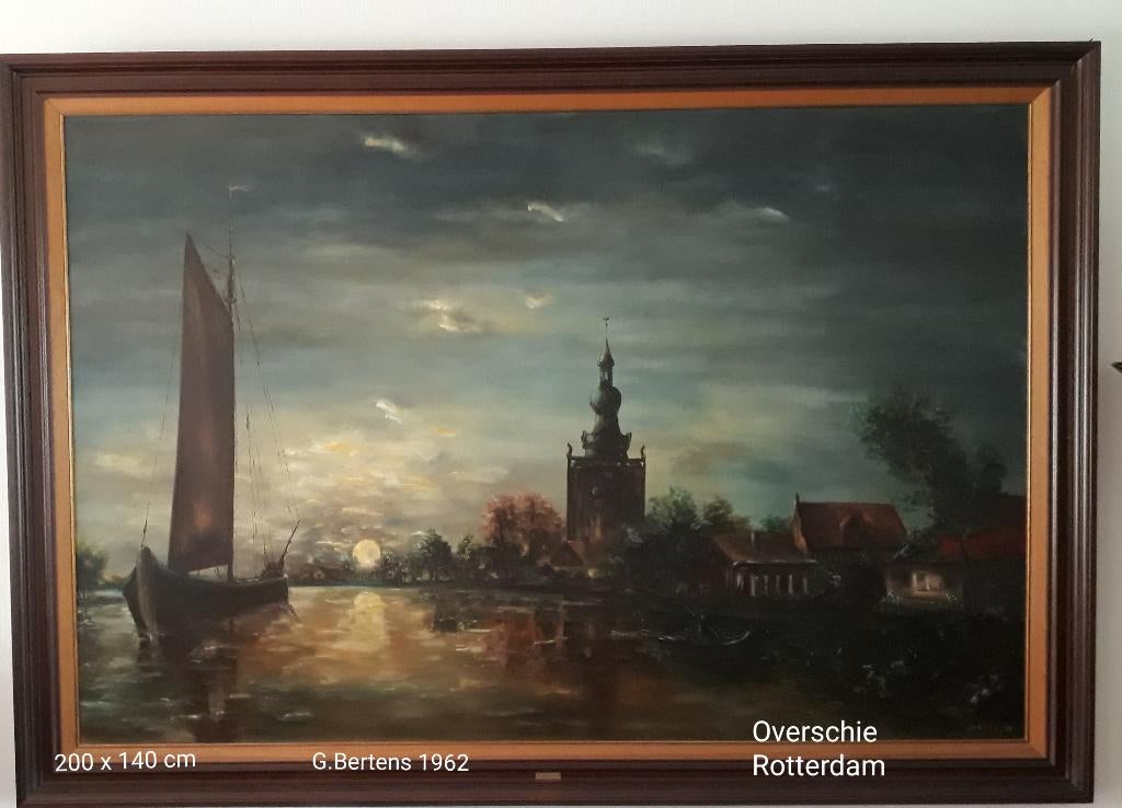 Olieverf schilderij Overschie, Ophalen