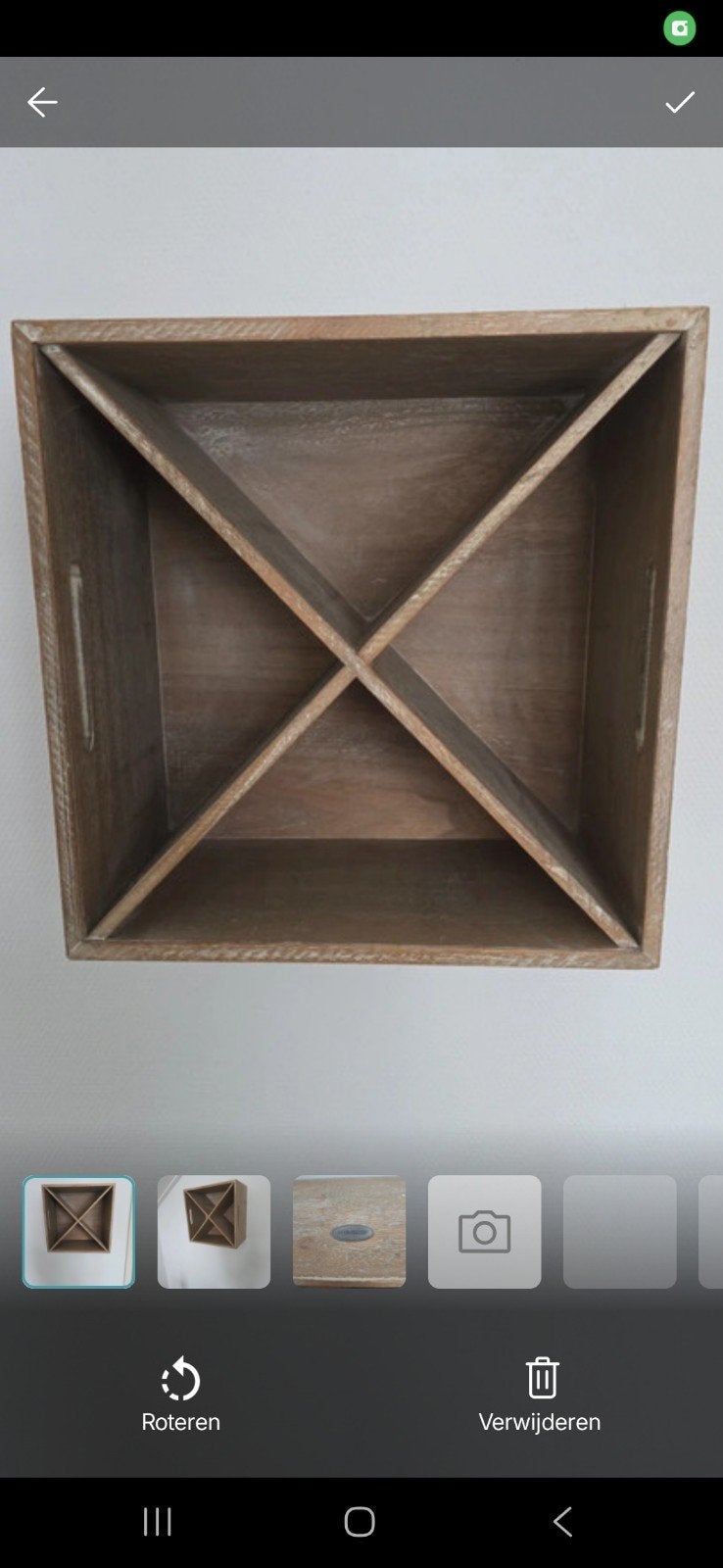 Riverdale Wijnrek Box - Decoratieve Flessenhouder, Huis en Inrichting, Ophalen of Verzenden, Zo goed als nieuw, Hout, Minder dan 5 flessen