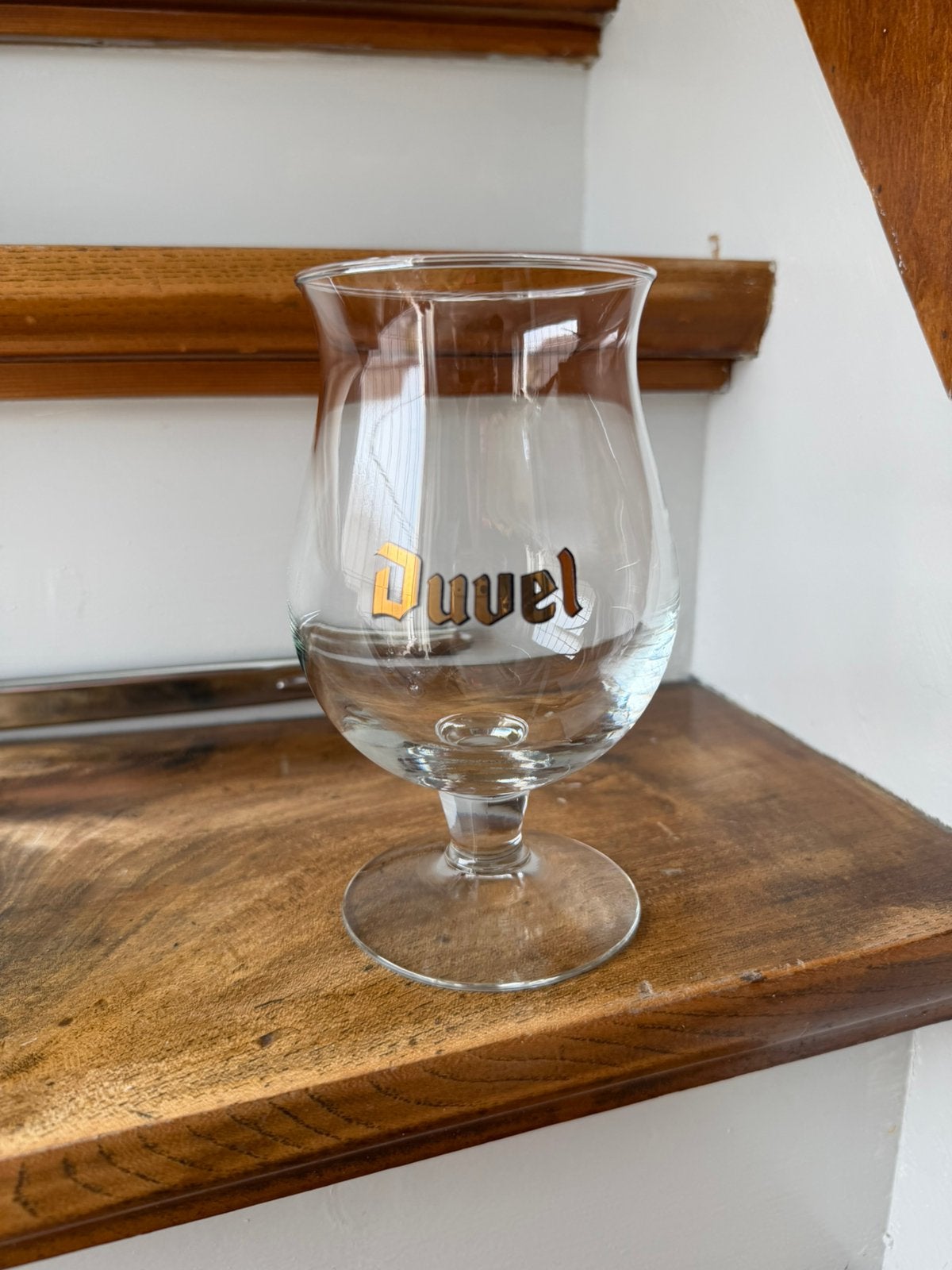 Duvel bierglas gouden letters, Ophalen of Verzenden, Zo goed als nieuw, Glas of Glazen, Duvel