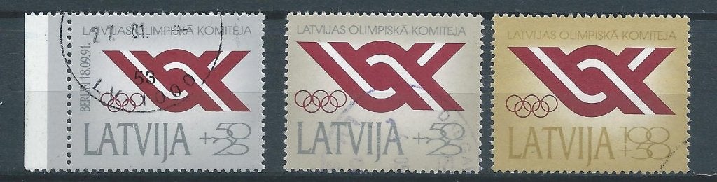 C712 Baltische staten – Letland – MiNr 323-325 (gestempeld), Ophalen of Verzenden, Overige landen, Gestempeld