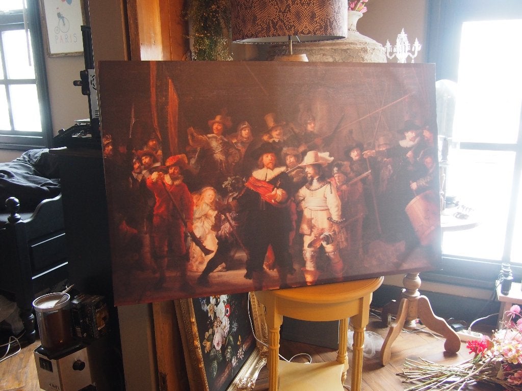 De Nachtwacht Canvas Schilderij - 115x75 cm, Ophalen, Gebruikt, Schilderij, 100 tot 125 cm