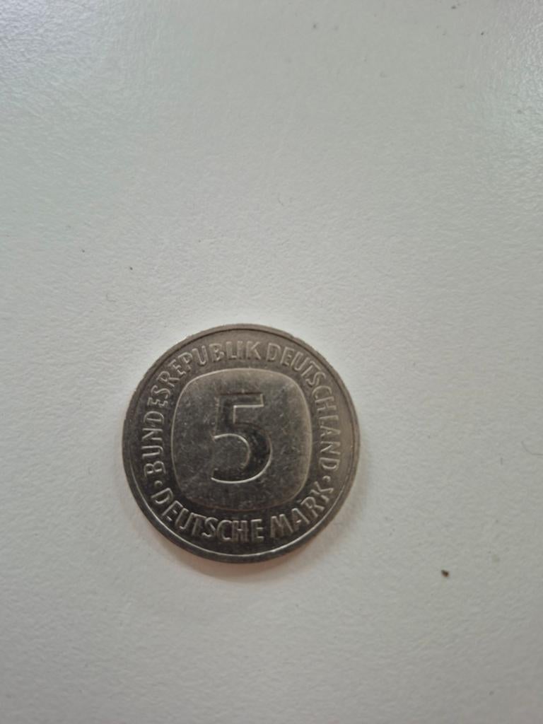 Zilveren Duitse 5 mark 1989, Ophalen of Verzenden