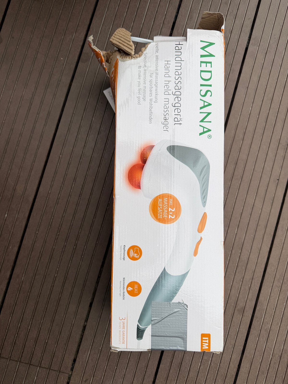 Medisana handmassageapparaat met warmtefunctie, Ophalen of Verzenden, Zo goed als nieuw, Massagestoel of Kussen
