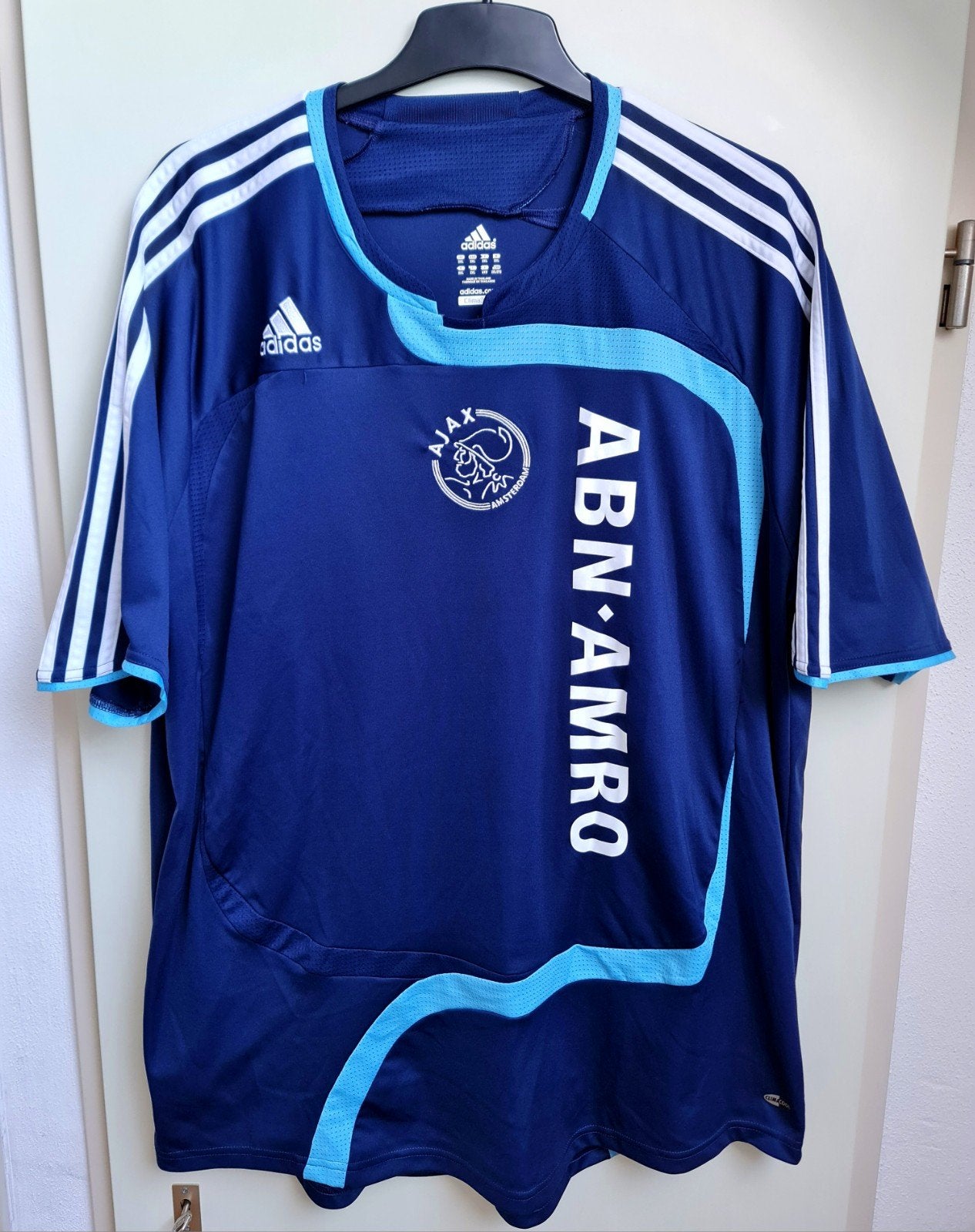 Ajax shirt 2007 / 2008 uitshirt donkerblauw lichtblauw XXL, Ophalen, Gebruikt, Ajax, Shirt