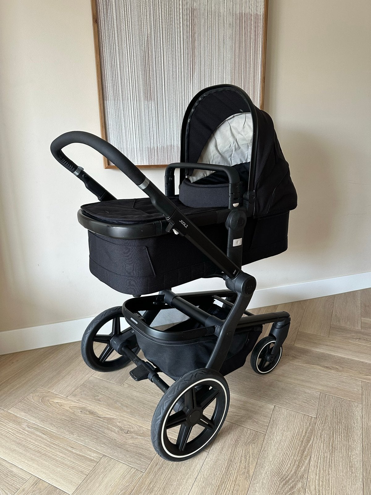 Joolz Day+ kinderwagen zwart met accessoires, Gebruikt, Combiwagen, Met reiswieg, Ophalen