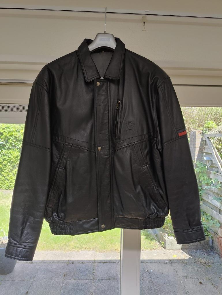 Scania V8 Classic lederen jas, Kleding | Heren, Ophalen, Zo goed als nieuw, Maat 52/54 (L), Zwart
