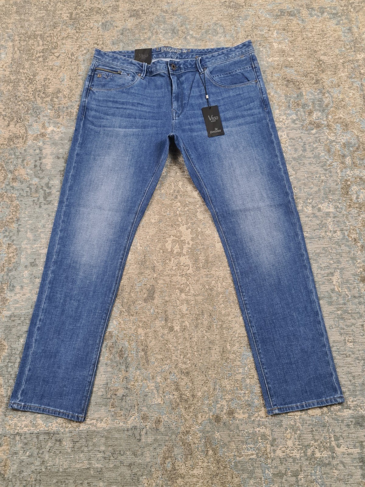 Vanguard V850 MBU W40 L32 NIEUW Slim STRETCH Bronno4032 Blue, W36 - W38 (confectie 52/54), New Yorkstraat 50, 1175 RD Lijnden
