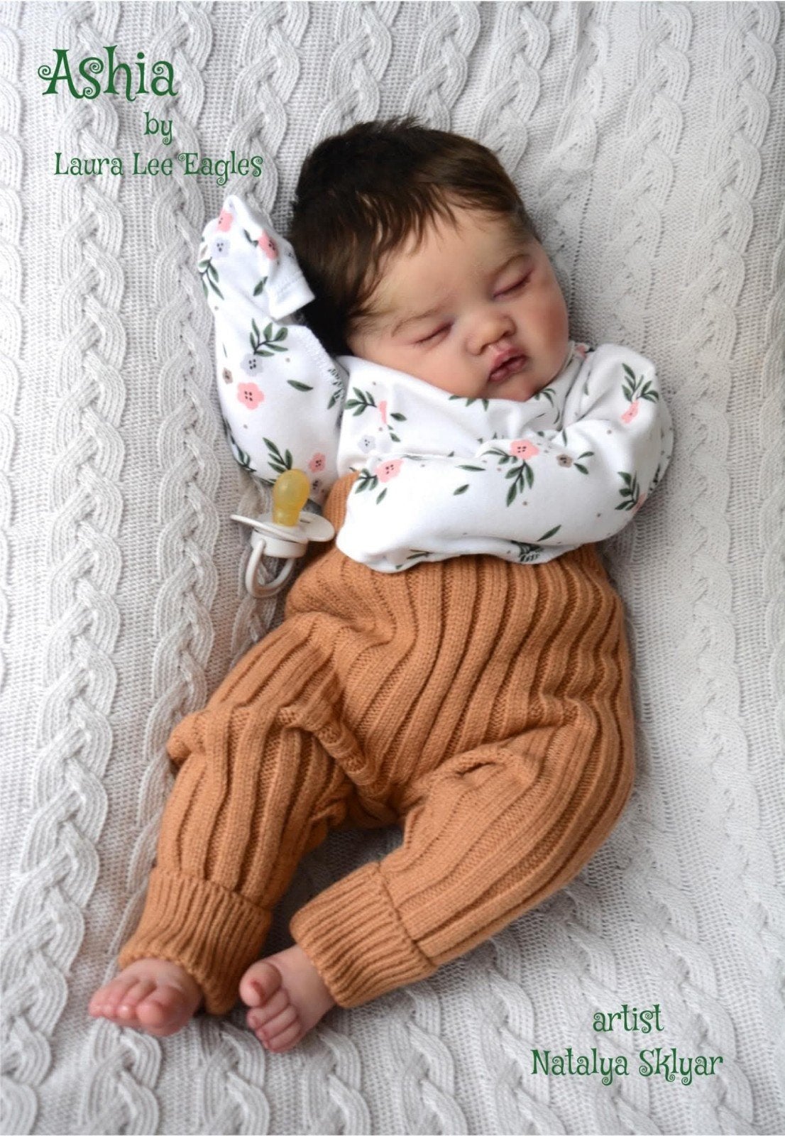 Reborn Ashia, Natalya Sklyar., Ophalen of Verzenden, Zo goed als nieuw, Babypop, Levensecht of Reborn