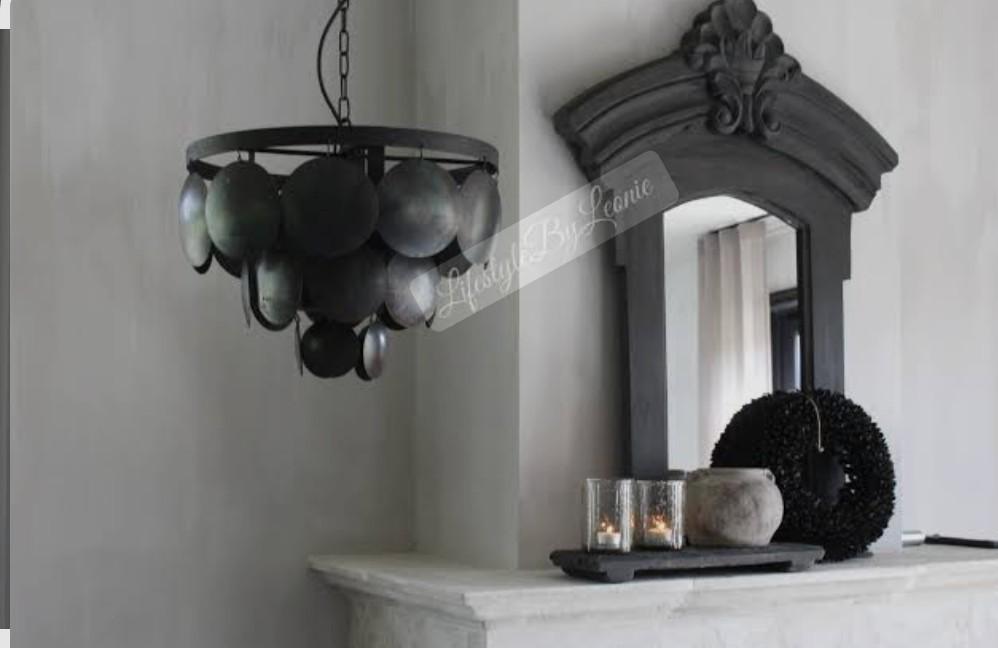 Metalen schijfjes lamp met unieke roest finish, Huis en Inrichting, Ophalen