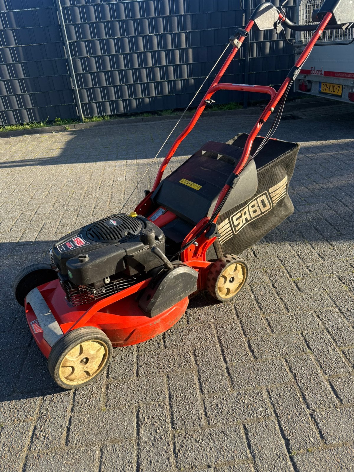 Sabo 54 Vario Benzine Grasmaaier met Aluminium Maaibak, Ophalen of Verzenden, Zo goed als nieuw, 50 cm of meer