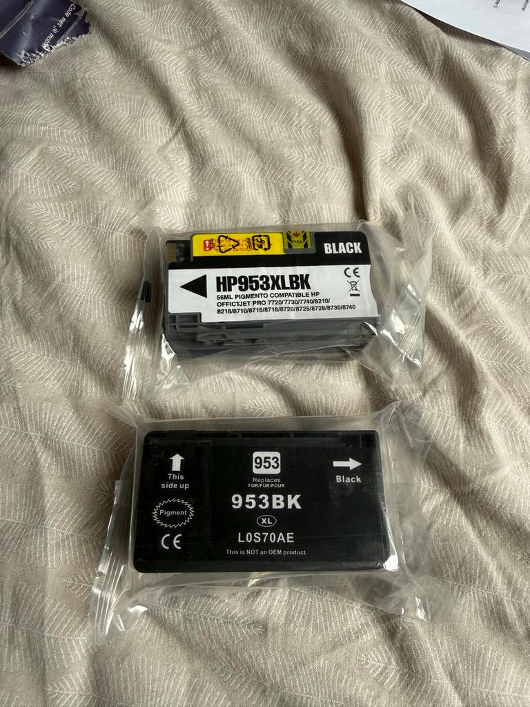 HP 953XLBK en 953BK Inktcartridges Zwart, Ophalen, Nieuw, Cartridge