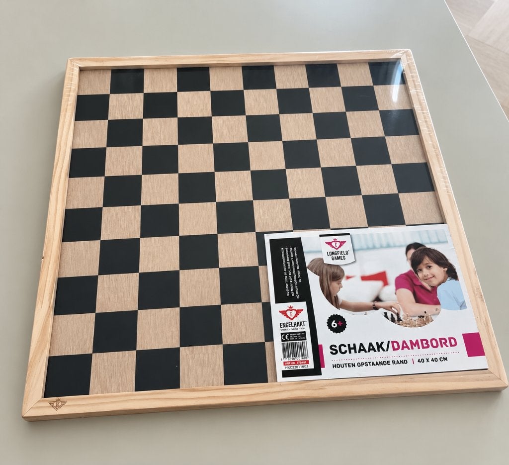 Houten Schaak- & Dambord 40x40 cm – Nieuw, Ophalen of Verzenden, Nieuw