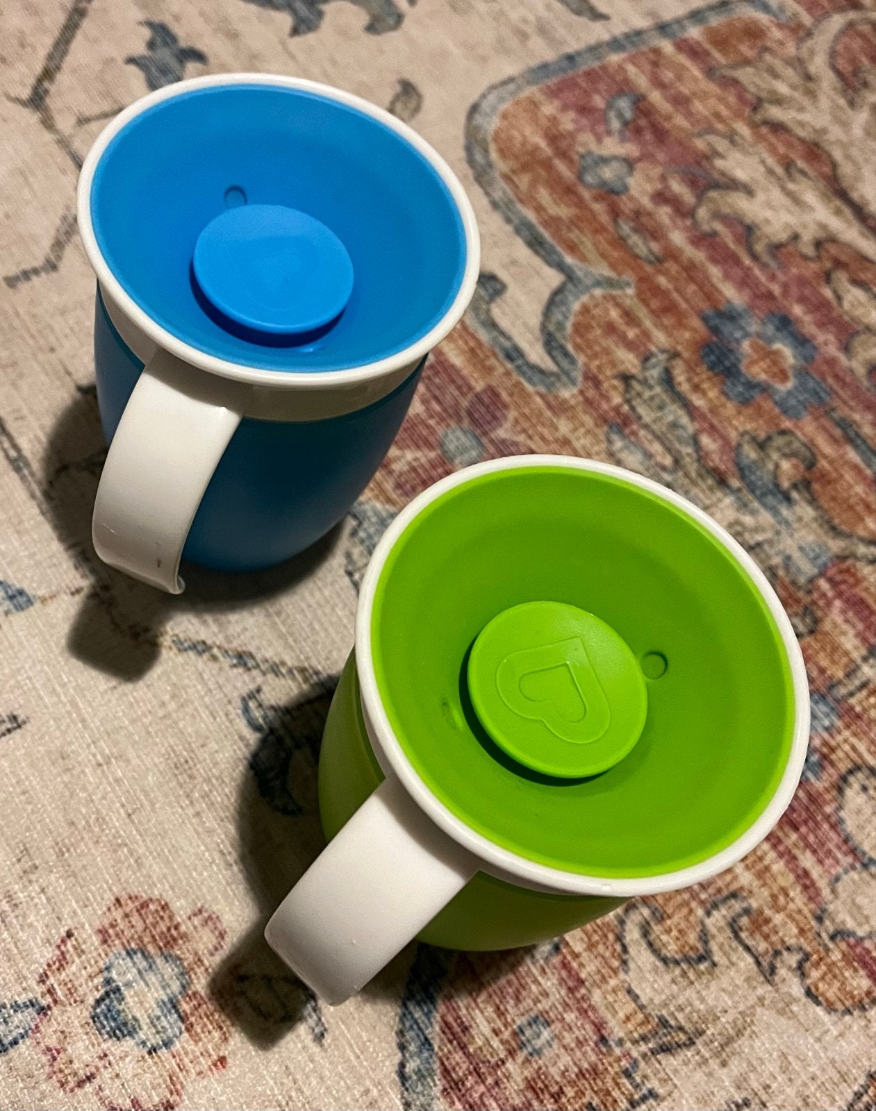 2x Munchkin 360 Antilekbeker - Blauw & Groen, Ophalen of Verzenden, Zo goed als nieuw