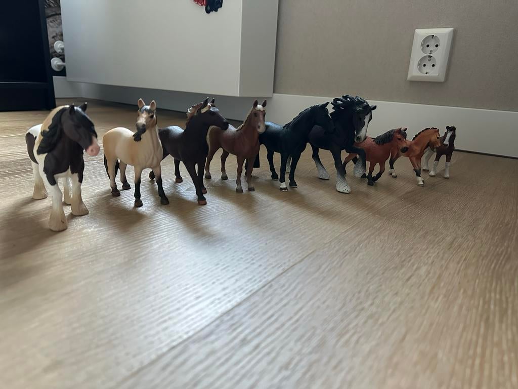 Schleich paarden 9 stuks, Ophalen of Verzenden, Zo goed als nieuw