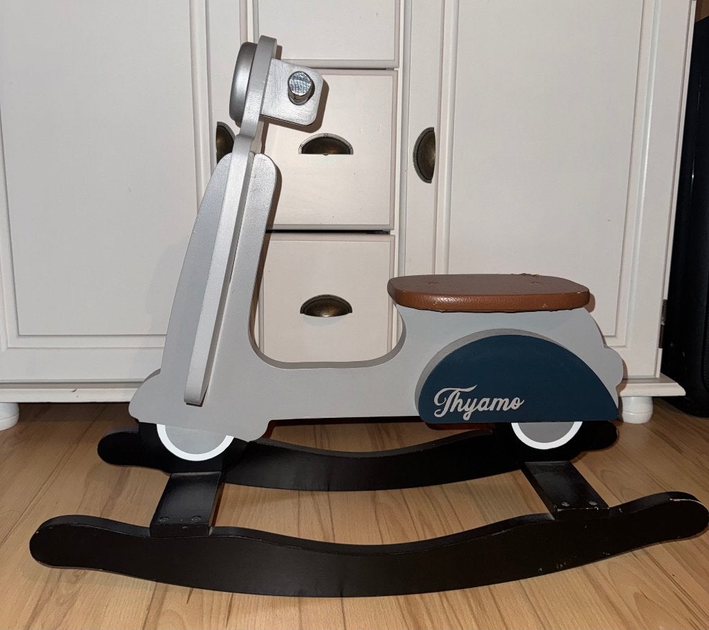 Schommel scooter  hout, Ophalen, Gebruikt