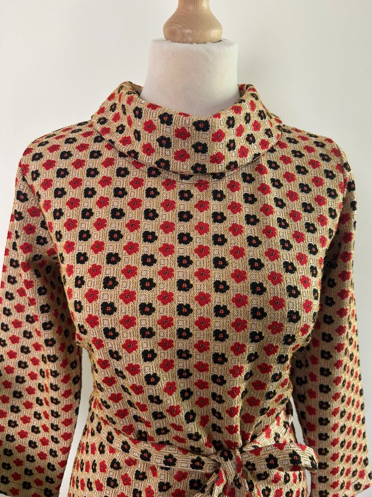 King Louie maat XL glitter Dita dress bloemen 3623, Meerkleurig, Maat 46/48 (XL) of groter, Ophalen of Verzenden, Zo goed als nieuw