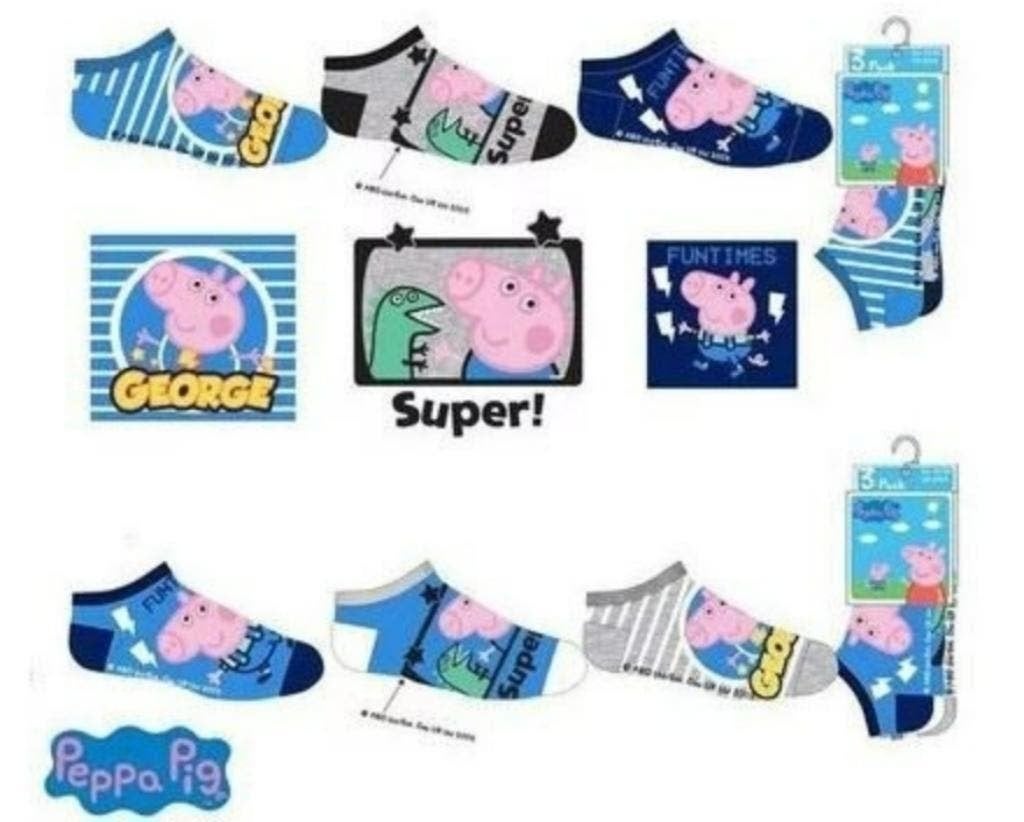 Peppa Pig Sneakersokken George - 3 paar - Maat 31/34, Jongen of Meisje, Nieuw, Ophalen of Verzenden, Peppa Pig